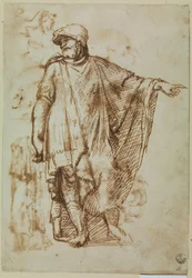 Soldado con repisa (pluma y tinta sobre papel)