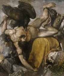 Tityos - Tiziano Vecellio dit Le Titien (1485-1576) - 1548-1549 - Óleo sobre lienzo - 253x217 - Museo del Prado, Madrid