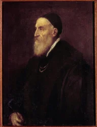 Autorretrato. Pintura de Tiziano Vecellio llamado El Tiziano (1485-1576)