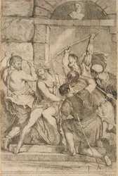 La coronación de espinas, grabada por Luigi Scaramuccia (1616-80), 1675