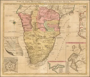 Mapa de África Austral de 1778 por Tobias Conrad Lotter
