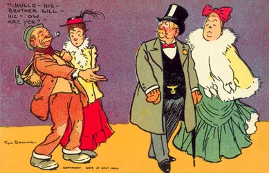 Parejas de diferentes clases (litografía en color)