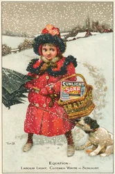 Tarjeta comercial para Sunlight Soap, c1900