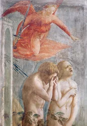 Detalle de Adán y Eva expulsados del Paraíso, c. 1427 (fresco) (detalle de 30029)