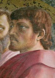 El tributo: Cabeza de un apóstol (detalle)