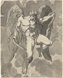Saturno luchando con una serpiente
