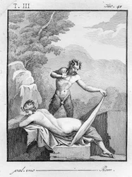 Un sátiro desnuda a una ninfa, 1804
