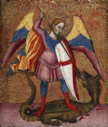 "El Arcángel San Miguel" Pintura del Maestro de Santa Verdiana (activo entre 1380 y 1420) ca. 1390 Walters art museum, Baltimore USA