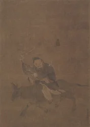 Daoísta Montando un Animal con Cuernos
