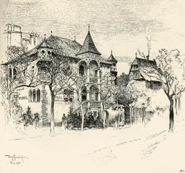 Chateau Tyrolen por Tony Grubhofer, 1900