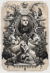 Frontispicio de “Histoire de Manon Lescaut et du Chevalier Des Grieux” de Abbe Prevost (Antoine Francois Prevost) (1697-1763) - Edición de 1839 ilustrada por Tony Johannot (1803-1852)
