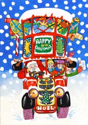 Autobús de dos pisos navideño