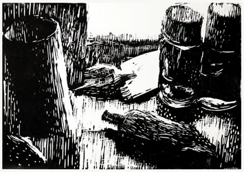 Botellas en blanco y negro