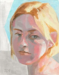 Retrato de una mujer rubia