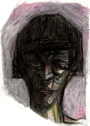 Retrato expresivo en tonos oscuros