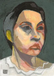 Retrato de una mujer expresiva