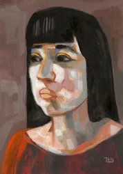 Retrato expresivo de una mujer