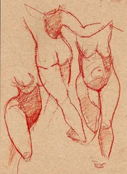 Estudios gestuales de figuras desnudas