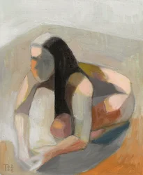Figura abstracta pensativa