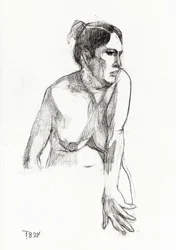 Figura femenina pensativa