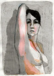 Dibujo de una figura pensativa