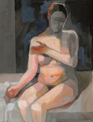 Figura desnuda pensativa