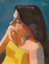Perfil de una mujer pensativa