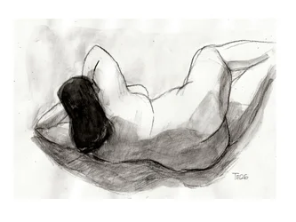 Dibujo de desnudo reclinado