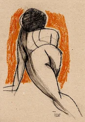 Dibujo de una figura sentada