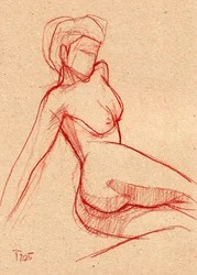 Desnudo sentado