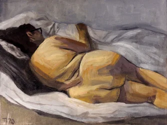 Desnudo recostado sereno