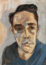 Retrato de mirada sombreada