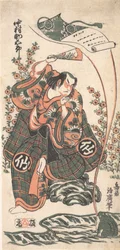 El Primer Nakamura Sukegoro en el Papel de Omi Kotoda en Kiku wa Mukashi Soga, 2º mes, 1746