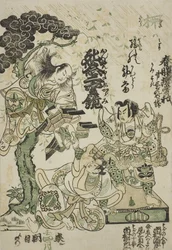 Anuncio del drama Haru no Akebono Kuruwa Soga, en el Teatro Ichimura