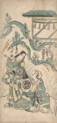 Ichimura Kamezo y Arashi Tomonosuke, ca. 1748