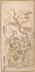 Escena de un drama, Ichimura Kamezo como Hirano-ya Tokubei, ca. 1748
