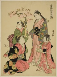Una Joven Noble, de la serie "Un Espejo de Modales Femeninos (Onna fuzoku masu kagami)"