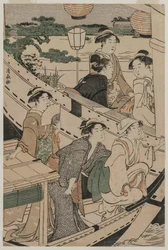 Fiesta en barco en el río Sumida, 1789