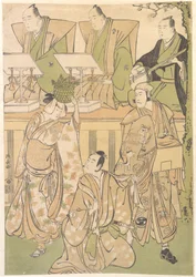 Ichikawa Danjuro Quinto como Kyo no Jiro disfrazado de Dekuroku byoe el títere de la calle..., ca. 1788