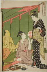 Mosquitero, de la serie "Una colección de bellezas contemporáneas de los barrios de placer (Tosei yuri bijin awase)"