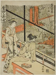 Shitaya, de la serie "Diez escenas de casas de té (Chamise jikkei)"