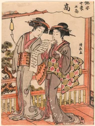 El comerciante (Sho) de la serie Bellezas que ilustran las cuatro clases sociales (Adesugata shi no ko sho)