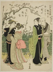 Umeyashiki, de la serie "Colección de lugares famosos en Edo (Edo meisho shu)"