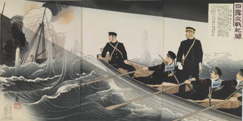 Noticias de las batallas ruso-japonesas: Comandante de la Armada Hirose Takeo, periodo Meiji