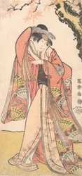 Actor Sakakiyama Sangoro II como la hija de Michinaga, Princesa Otae, 1794-75