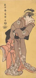Actor Segawa Tomisaburo II como la cortesana Toyama y Actor Ichikawa Kurizo como Higashi..., 1794-95