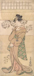 Actor Segawa Tomisaburo II como la geisha Asaka, 1794-95
