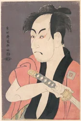Ichikawa Omezō I en el papel de Yakko Ippei de la obra "Koinyōbō somewake tazuna"