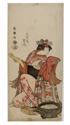 Actor de Kabuki Nakamura en papel femenino (onnagata), c.1794-1795