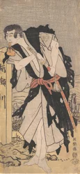 Morita Kanya VIII como Kawachi Kanja, disfrazado de Genkaibo, 1794-95